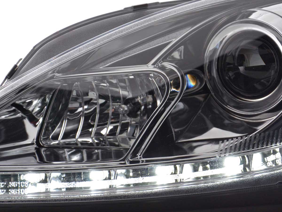 Scheinwerfer Set Daylight LED Tagfahrlicht Seat Leon 1P/Altea/Toledo 5P chrom Scheinwerfer Set Daylight LED Tagfahrlicht Seat Leon 1P/Altea/Toledo 5P chrom